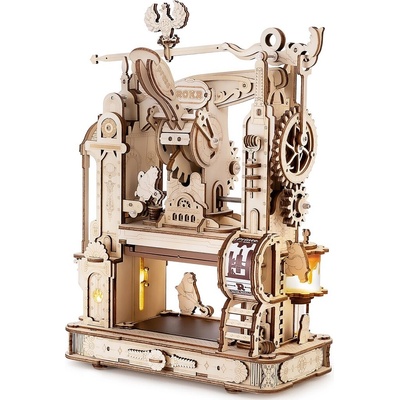 ROKR Drevené mechanické 3D puzzle Klasická tlačiareň 303 ks