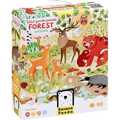 BANANA PANDA Детски пъзел Banana Panda от 40 части - Горски животни (49260)