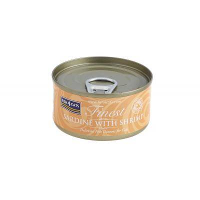 FISH4CATS Konzerva pre mačky Finest sardinka s krevetami 70g