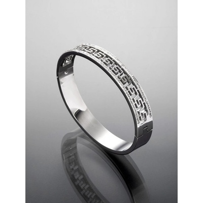 Prosperk náramek z chirurgické oceli ornament s krystalky stříbrná S4010
