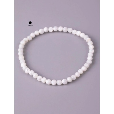 Prosperk Krásný náramek z drobných korálků bílého jadeitu bílá S3279