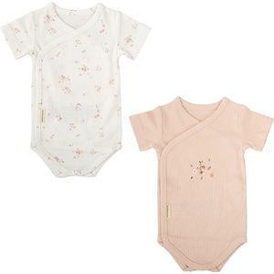 Bimbidreams Бебешки бодита с къс ръкав Bimbidreams - Monet, 0-1 м, 2 броя, White/Pink (8435629204423) - baby