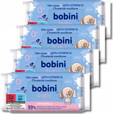 Bobini Baby vlhčené obrúsky s vitamínom E 60 ks