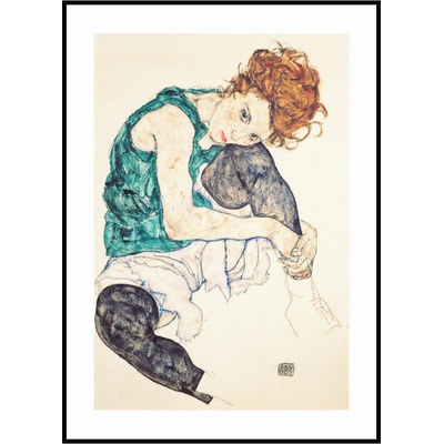Jen tak z lásky Plakát Egon Schiele - Sedící žena s pokrčenými koleny Rozměr plakátu: 30 x 40 cm