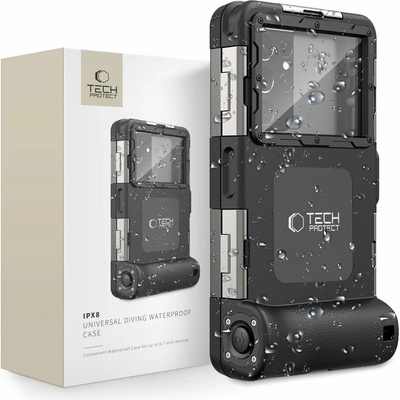 Púzdro TECH-PROTECT IPX8 UNIVERSAL DIVING WATERPROOF CASE čierne