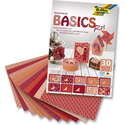 Papír Kreativ - sada Basic červený