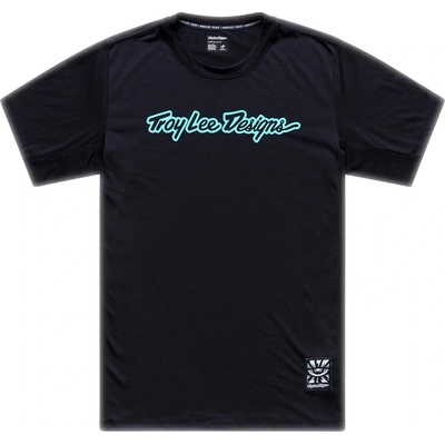 Troy Lee Designs TLD Skyline Ride SS Tee Signature Black Real Teal