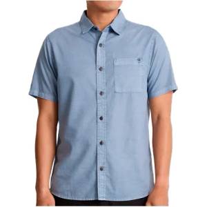 Roark Мъжка риза с копчета Roark Made to Fade S/S Woven Shirt - Washed Slate - размер XXL (033-3048-0315)