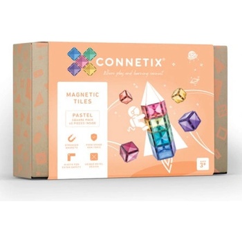 Connetix Pastel Square Pack 40 ks