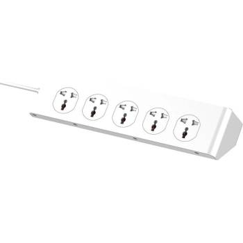 LDNIO SC10610 Power Strip 2500W - разклонител с 10 изхода и вградени 1хUSB-C и 5хUSB-A изхода за мобилни устройства (200 см) (бял)