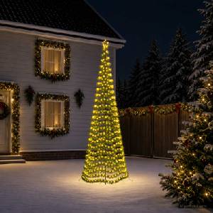 vidaXL LED коледна елха с гирлянди и шиш EKENAS 400 см (42056557)