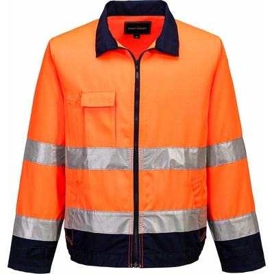 Portwest Vetrovka Hi Vis Madrid Oranžová/Námornícka modrá
