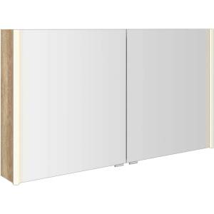 SAPHO Alix - Огледален шкаф с LED осветление 126x70x18 см, 2 врати, дъб Алабама AX126-0022 (AX126-0022)