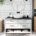 vidaXL Плот за баня тъмнокафяв 100x60x(2-4)см обработено масивно дърво (3156231)