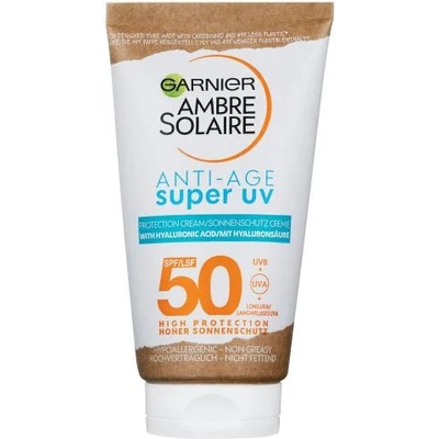 Garnier Ambre Solaire Super UV Anti-Age Protection Cream SPF50 слънцезащитен крем за лице 50 ml унисекс