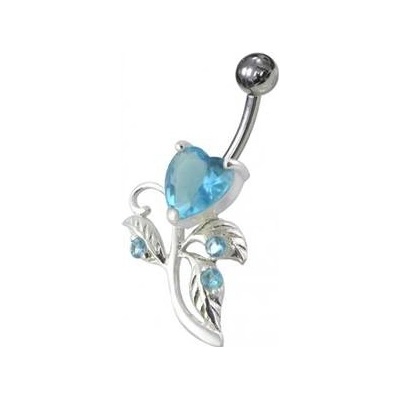Šperky4U stříbrný piercing do pupíku srdíčko BP01186-Q