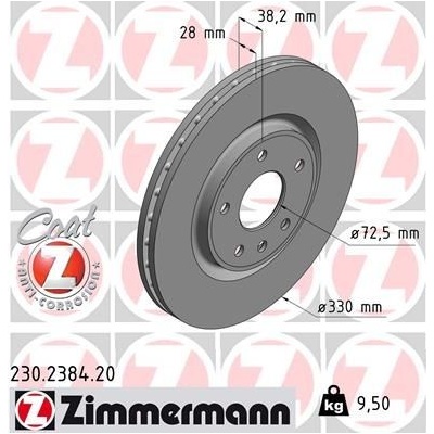 Brzdový kotúč (cena za 1ks) ZIMMERMANN 230.2384.20