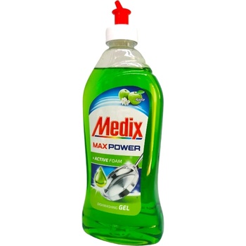 MEDIX препарат за измиване на съдове, Max Power Gel, 415мл, Ябълка