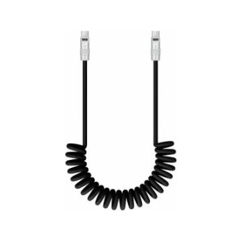 Fisher Price Newell USB-C to USB-C 100W cable, 1.5m, silicone, coiled, black