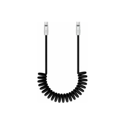 Fisher Price Newell USB-C to USB-C 100W cable, 1.5m, silicone, coiled, black