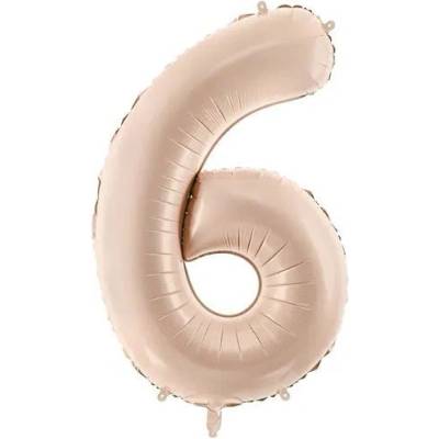 Party Deco Фолиен балон цифра, 72 см, Тъмен Бежов - 6 (fb230t-6-013c)
