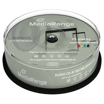 MediaRange CD-R 700MB 52x, printable, spindle, 25ks (MR224)