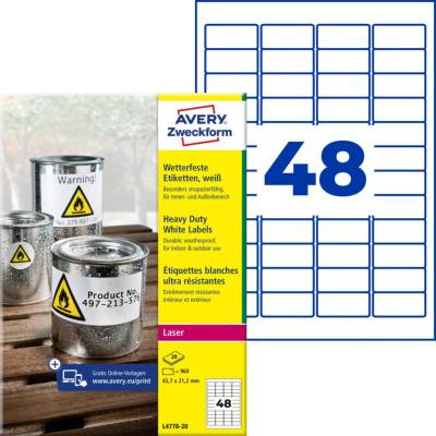 Avery Zweckform 20 listů, A4, bílé L4778-20