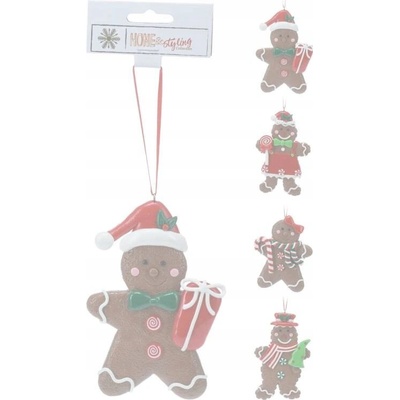 Koopman Sada závesných dekorácií – závesná ozdoba Perník 4 ks na vianočný stromček DARČEK