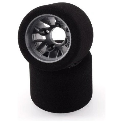 HOT RACE TIRES Mechové zadní gumy Pan Car 1/10 stříbrný disk sh 35