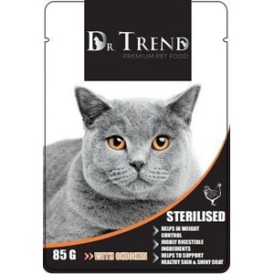 DR TREND Sterilised - Пауч за кастрирани котки с пиле 85 г