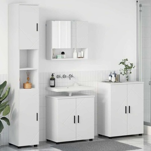 vidaXL Комплект мебели за баня 4 бр. Бяло 61 x 35 x 64 см (3393003)