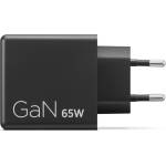 Lenovo Dual USB-C 65W GaN Charger | Charger optimal for laptop and phone | Black - G0A6065BEU (G0A6065BEU)