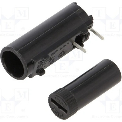 ESKA 502830 Zásuvka; THT; 5x20mm; 10A; termoplast; Rozteč: 10mm; černá; 5mΩ; IP40