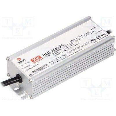 MEAN WELL HLG-60H-24 Napájecí zdroj: spínaný; LED; 60W; 24VDC; 2,5A; 90÷305VAC; IP67