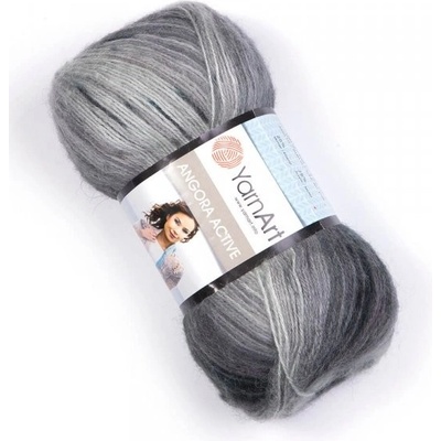 YarnArt Příze Yarn Art Angora active 840 černo-šedá