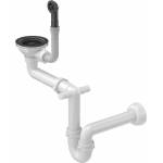 Quadron Сифон Quadron Unique с въглеродно черен цвят и капак за сифон за гранитни мивки с 1 корито (M1SS3) Мивка за вграждане