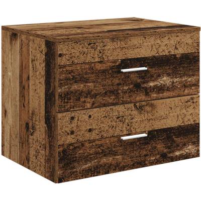 vidaXL Шкаф за баня с монтаж на стена Старо дърво 62, 5 x 44, 5 x 50 см (890332)