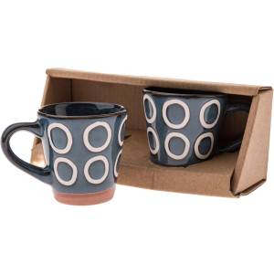 Dakls Тъмносини керамични чаши в комплект 2 бр. за еспресо 100 ml Rings - Dakls (MA6002)