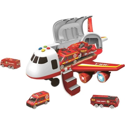 Alltoys Hasičské lietadlo s nákladným priestorom as 3 autíčkami 1:64