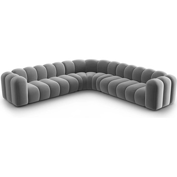 Micadoni Светлосив кадифен модулен ъглов диван Lupine - Micadoni (MIC_COR_44_F1_LUPINE5)