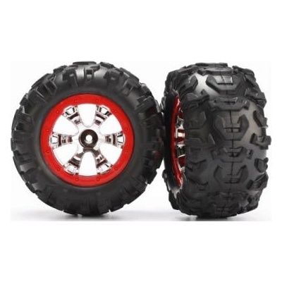Traxxas колело 2.2", диск Geode хром-червен, гума Canyon AT (чифт)