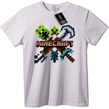 NOONEBRAND Тениска Minecraft Инструменти - L, White