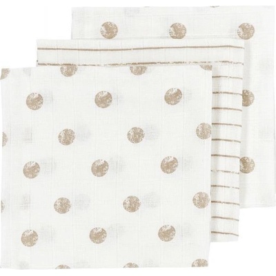 Meyco Mušelínové pleny Dot stripe sand 3 ks