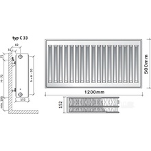 Purmo C33 500 x 1200