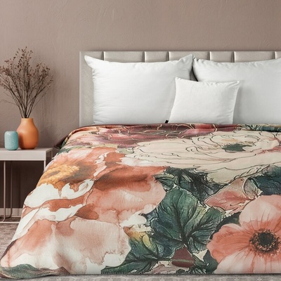 Takoy PREMIUM Deka CHLOE polyesterovo-akrylová s malovaným květinovým potiskem-HF-425301 150 x 200 cm – Zbozi.Blesk.cz