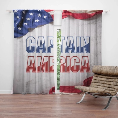 Sablio Závěs Kapitán Amerika Vlajka: 2ks 140x250cm