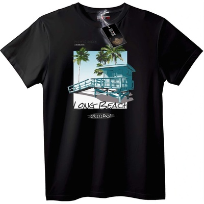NOONEBRAND Тениска Long Beach Калифорнийски плаж - S, Black