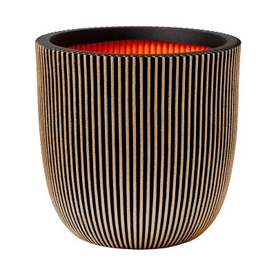 Capi Nature Groove Planter Ball Black Gold 43x41 cm