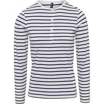 Premier Dámské tričko s rolovatelnými dlouhými rukávy single jersey white-navy
