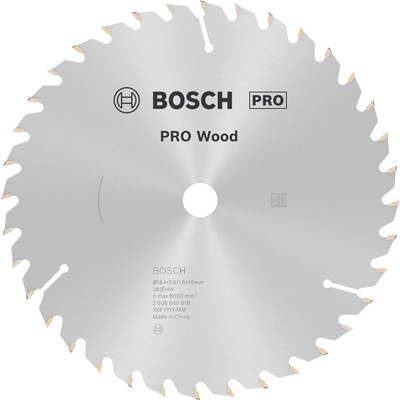 Bosch Pilový kotouč Optiline Wood 184 x 16 x 2,6 mm, 36 2608640818